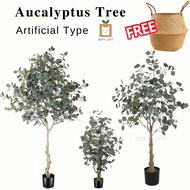 Artificial plant Artificial Eucalyptus Tree With Free Rattan basket, Tall Faux Eucalyptus Stems Fake