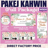 PAKEJ KAHWIN /BANNER BUNTING KHAWIN /WEDDING BANNER BUNTING /READY DESIGN / FREE STICKER/FREE TALI