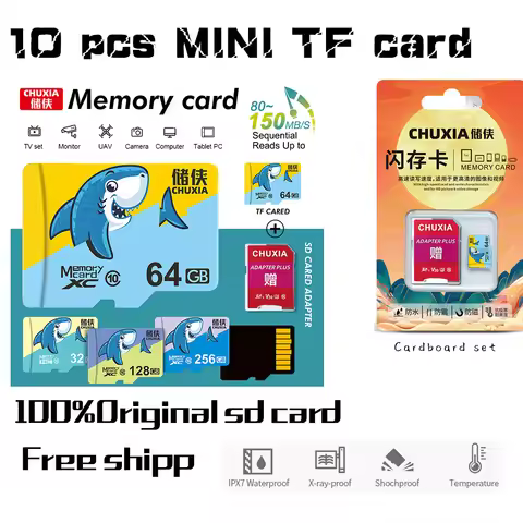 10PCS TF Card Class10 128GB 256GB Memory Card A2 U3 32GB 64GB 16G SD Card 8G 4GB 2GB Flash Micro Mem