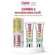 Kem Đánh Răng Trẻ Em Lipzo Vị Chuối Bảo Vệ Răng Sữa 75g Hữu Cơ Ngọt Thơm An Toàn Nuốt Được Dành Cho