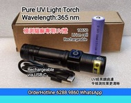 照貓癬/演唱會門票專用.純UV紫外光手電筒(365nm波長) Ultra Violet Flashlight 🔦 Torch. Rechargeable via USB-C
