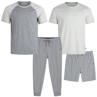 Eddie Bauer Mens' Pajama Set - 4 Piece Lightweight Sleepwear Set - Sweatpants, T-Shirt, and Pajama S