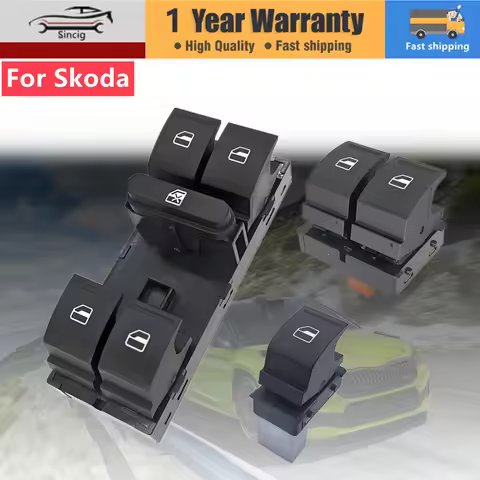 Electric Power Window Switch Green Fit For Skoda Fabia 2 Octavia 1Z Roomster 2006 - 2015 1Z0959858B 