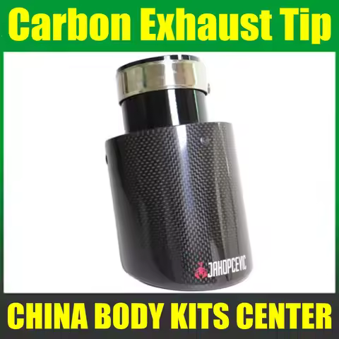 Car Glossy Carbon Fiber Exhaust System Muffler Tip Universal Straight Stainless Black Mufflers Multi