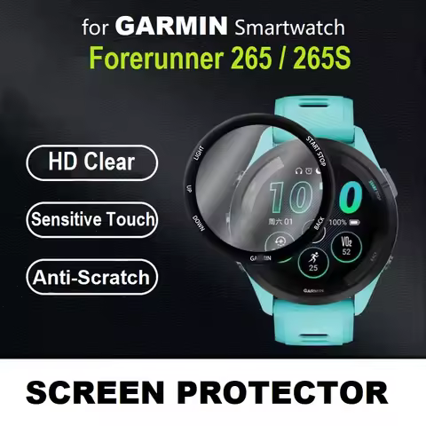 3PCS 3D Curved Edge Screen Protector for Garmin Forerunner 265 / Forerunner 265s Smartwatch Full Cov