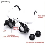 yosunrui5j] Magnifying Glass 8X/15X/23X Jeweler Watchmaker With LED Light Telescopic  Magnifier Glas