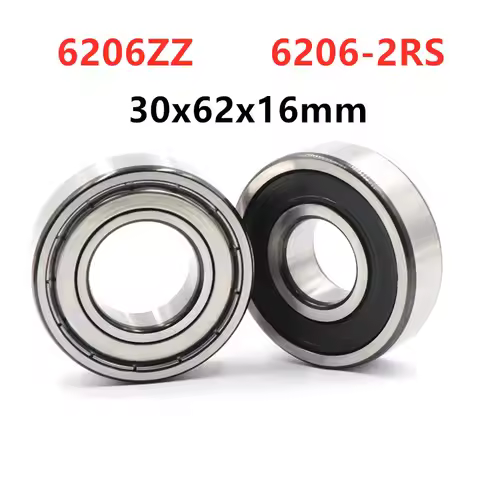 6pcs 6206ZZ 6206-2RS deep groove ball bearing 30*62*16mm 6206 -2Z 6206RS bearings 30x62x16 mm