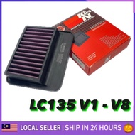 K&N Racing Air Filter Yamaha LC135 v1 v2 v3 v4 v5 v6 v7 v8 fi HIGH FLOW AIR FILTER Cleaner 135LC LC 