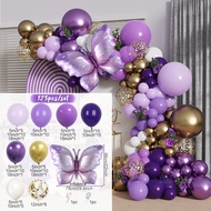 123pcs Purple Butterfly Balloon Garland – Easy to Inflated