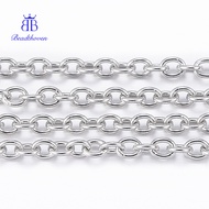 1roll Tarnish Resistant 304 Stainless Steel Cable Chains with Spool Soldered Oval Stainless Steel co