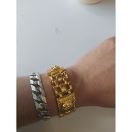 Luxury Fashion Golden Tiger Titanium Gold Bracelet for Men - Code: LV-001