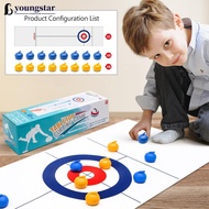 YOUNGSTAR Tabletop Curling Game Set Indoor Multiplayer Team Competition Party Ice Curling Battle Sim