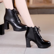 [Miaomiao] [Qiannian Beautiful Women's Shoes] High-Heeled Thick-Soled Platform Short Boots Women Aut