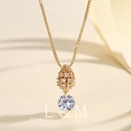 LANME JEWELRY Kalung Titanium Wanita Lapis Emas Berlian Zirkon Liontin Aksesoris Jewelry Perhiasan M