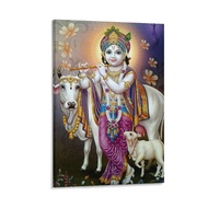 Lord Radha Krishna Posters. Canvas Painting Wall Art Poster for Bedroom Living Room Decor 08x12inch(
