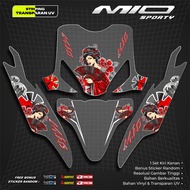 MIO SPORTY DECAL STICKER GEISHA MOTIF TRANSPARENT UV MATERIAL ANTI-SCRATCHBENING LATEST MIO STICKER/