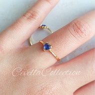 MATA Blue Heart Eye Ring 1/2 Gram Light Gold