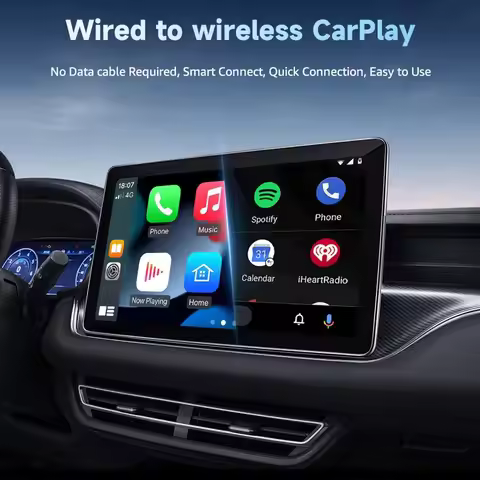 Portable 2-in-1 Wireless CarPlay Adapter Android 2.4G 5G WiFi Auto Wireless Adapter Type C Bluetooth