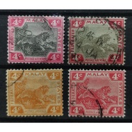 [STM 155] Malaya 1901-1934 Tiger 4 cent/4c (used) stamp/setem