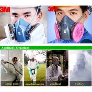 9in1 | 3M mask 7502 gas respirator half face topeng debu | cat | meracun | hama asap