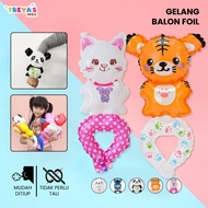 FR-C893 Balon Tangan Karakter Hewan Dekorasi Birthday Ulang Tahun / Mainan Balon Gelang Balon Foil K