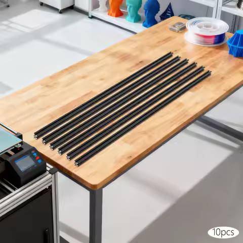 10PCS 39.37 Inch (1m) 2020 T Slot Aluminum Extrusion Profile, Black Anodized 6063 Aluminum Rail for 