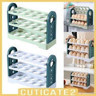 [Cuticate2] Fridge Egg Holder Egg Container Flip Large Capacity 3 Tier Egg Tray Egg Storage Box for Refrigerator Side Door Shelf