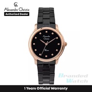 [Official Warranty] Alexandre Christie 2835LHBBRBA Women's Black Dial Stainless Steel Strap Watch