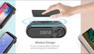 WD300  新款 創意 無缐充 10W 電器 藍牙音箱 三合一 有線充 時鐘 雙鬧鐘  藍牙 音箱 充電座