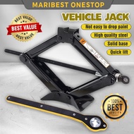 New Heavy Duty DIY Car Scissor Jack Stabilizer with Handle Lift Scissors Jack (1 / 2 / 3 Ton) Garage Jack Jek Kereta