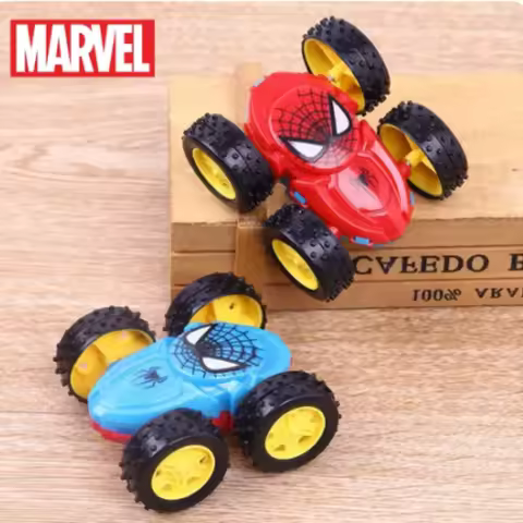 Marvel Avengers Spiderman Double-sided Inertial Cars 360° Overturn Toys Children Boys Girls Cartoon 