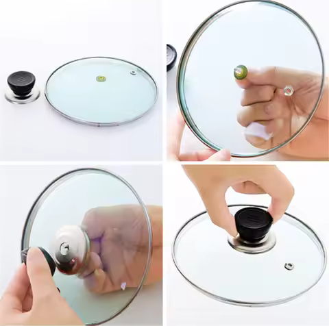 Cookware Reinforced Glass Lid Tempered Wok Lid Pyrex Glass Round Chef Pan Lid with Knob Premium Qual
