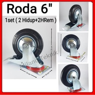 6 inch trolley wheels (2Hrem+2H) Rubber wheels Cart wheels