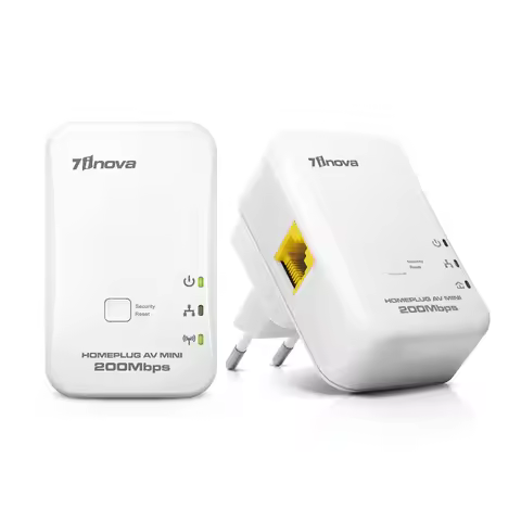 7inova AV200 Ethernet Powerline Adapter Start Kit| HomePlug AV Adapters| Mini Size|Plug&Play