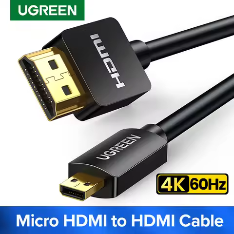 Ugreen Micro HDMI 4K/60Hz 3D Effect Micro Mini HDMI to HDMI Cable Male to Male For GoPro Sony Projec
