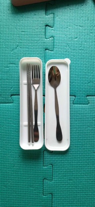 $8/1set 全新 環保餐具 收納盒 ( 叉 Fork + 匙羹 Spoon + 筷子 Chopsticks + Box ) 便攜環保餐具 叉 匙羹 筷子 Tableware 餐具 連收納盒 餐具 