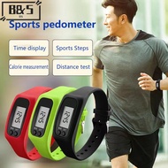 【B&S】 LED Pedometer Bracelet Step Counter Watch 12/24H Time Display Step Counter Watch Silicone Step