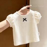 Kids Girl Short Sleeve Tshirt Baby Girl TShirt Puff Sleeve Tshirt