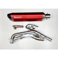 Sale! คอท่อ New R15 / MT 15 / XSR 155 พร้อมปลายท่อ Akapovic ตัวผอม ยาว 18 นิ้ว งานดีมาก ฟรีจุกลดเสี