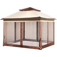 OIVBQ Gazebo Metal Frame and PU Coated 250D Oxford Cloth Folding Tent for Garden Lawn Backyard Deck