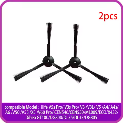Side brush for iLife V5s Pro/ V3s Pro/V3/V3L/V5/ A4/A4s/A6/V50/V55/X5/ V60 Pro/CEN546/CEN550/ML009/E
