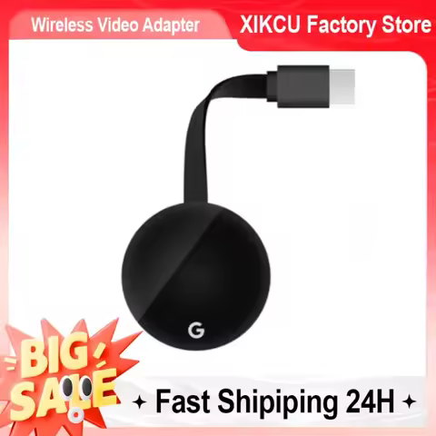 XIKCU Chromecast Google Wireless WiFi mirascreen HDMI-compatible HD Display Dongle Media Streaming V