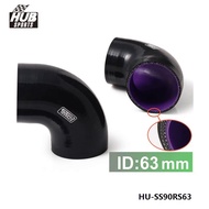 2.5" 63mm 90 Degree Elbow Coupler Silicone Hose Coolant Radiator Black For TOYOTA SUPRA MA70 MK3 7M-