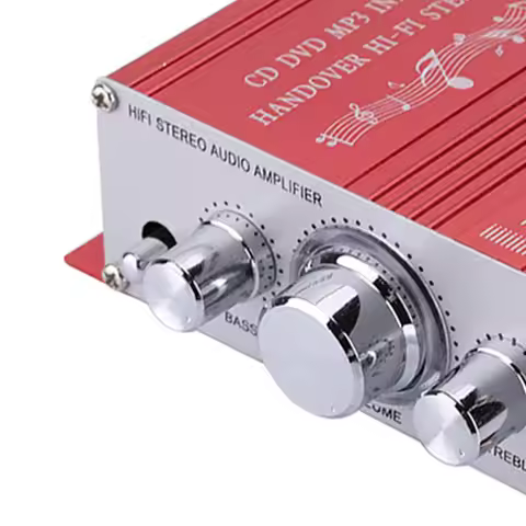 Mini 12V Digital Car Amplifier 2 Channel Stereo Bass Hifi Audio Amplifier Red Mini Amplifier Motorcy