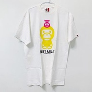 BAPE A BATHING APE LOGO BABY MILO 猴子 帽子竹蜻蜓 經典 短袖 休閒 短T 男版 白黃配色 L號 CLT-M TP0_2311 TP0_23