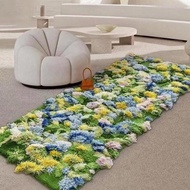 北歐風 手作 紐西蘭羊毛地毯 綠色森林 客廳臥室 床邊墊 家居裝飾