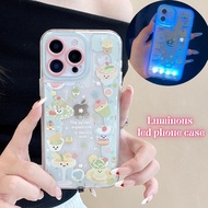 LED Luminous Phone Case Cartoon Pink Phone Case Cool LED Phone Case with Music Rhythm Can Change 7 C
