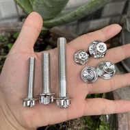 304 stainless steel exhaust screws for motorbikes (10mm 6F, 10li4F, 8li4F) - Free dragon temple