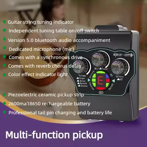 Acoustic Guitar Pickup Shock Bluetooth Tuner Pickup Accompaniment Resonance Equalizer