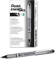 Pentel EnerGel NV Liquid Gel Pen, 0.7mm, Medium Line Capped, Metal Tip, Black Ink, Box of 12 (BL27-A)